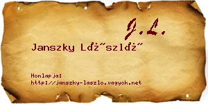 Janszky László névjegykártya