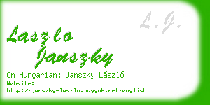laszlo janszky business card