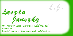 laszlo janszky business card